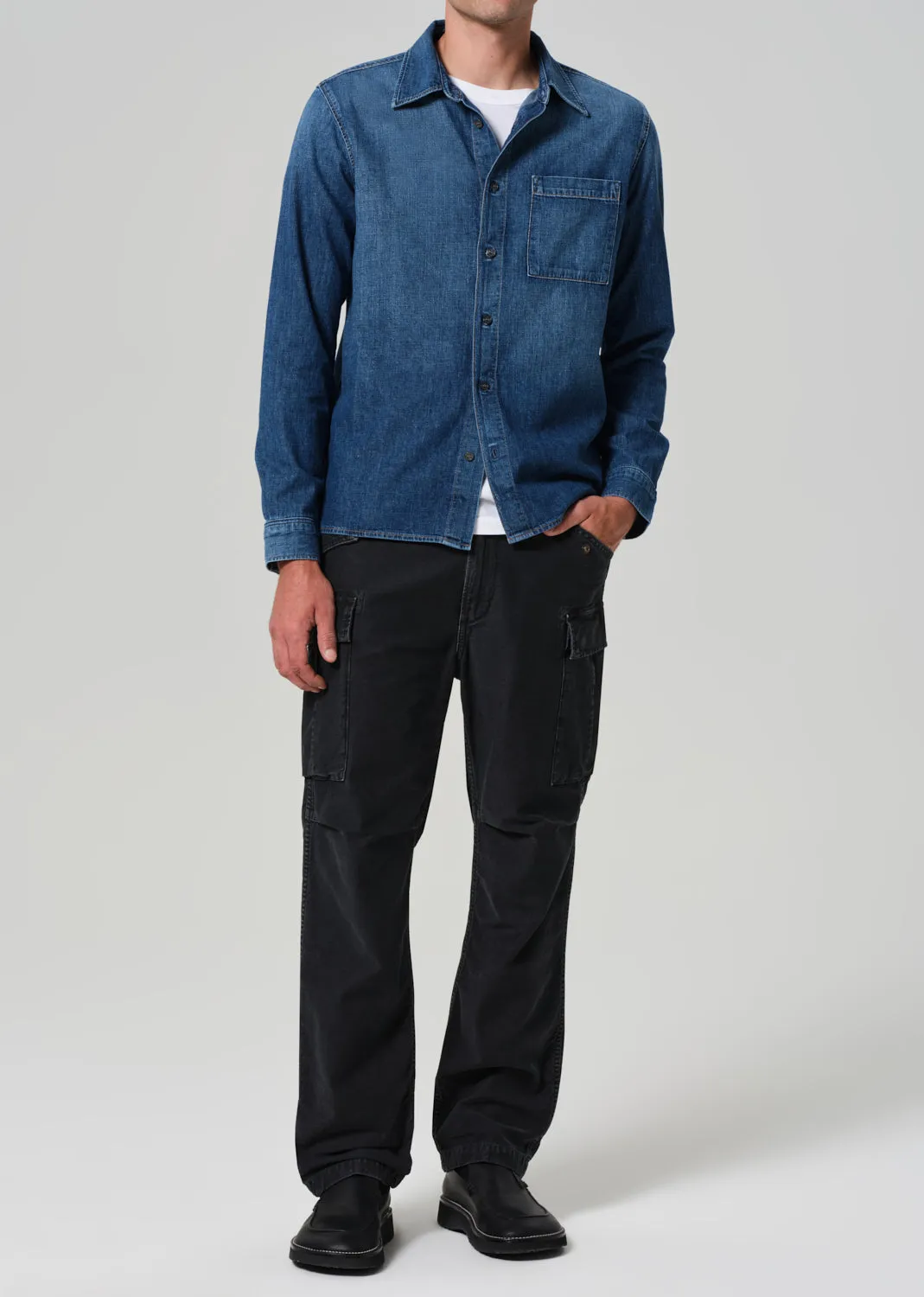 Rework Shirt Chambray in Nile