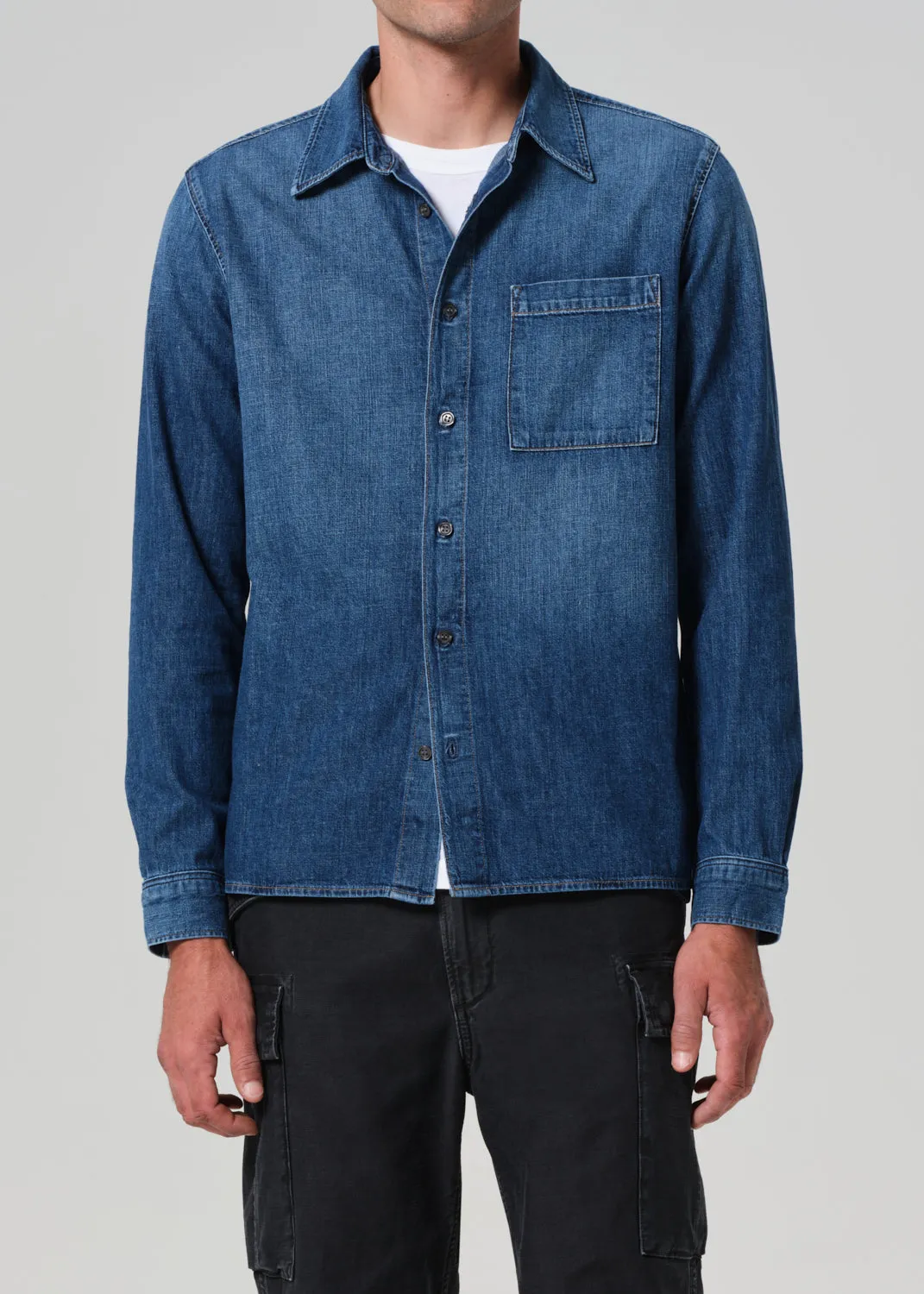 Rework Shirt Chambray in Nile