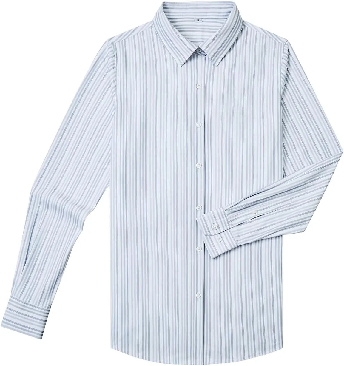 siliteelon Button Down Shirts for Women Striped Long Sleeve Dress Shirts Collared Office Work Blouses Button Up Tops