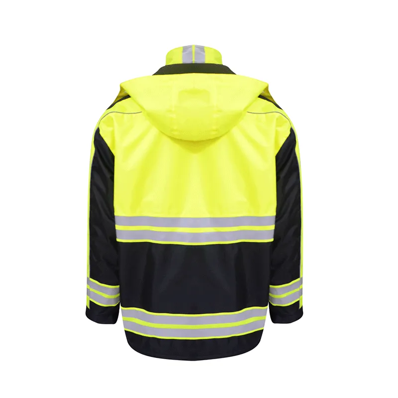 SMASYS Hi Vis Jackets for Men Heat Transfer Tape Hooded Padding Winter Work Jackets
