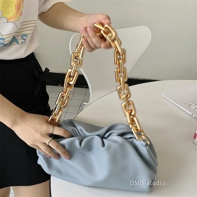 The Bulky Cloud Bag w/ Gold Chains