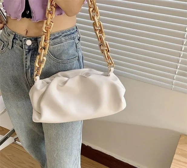 The Bulky Cloud Bag w/ Gold Chains