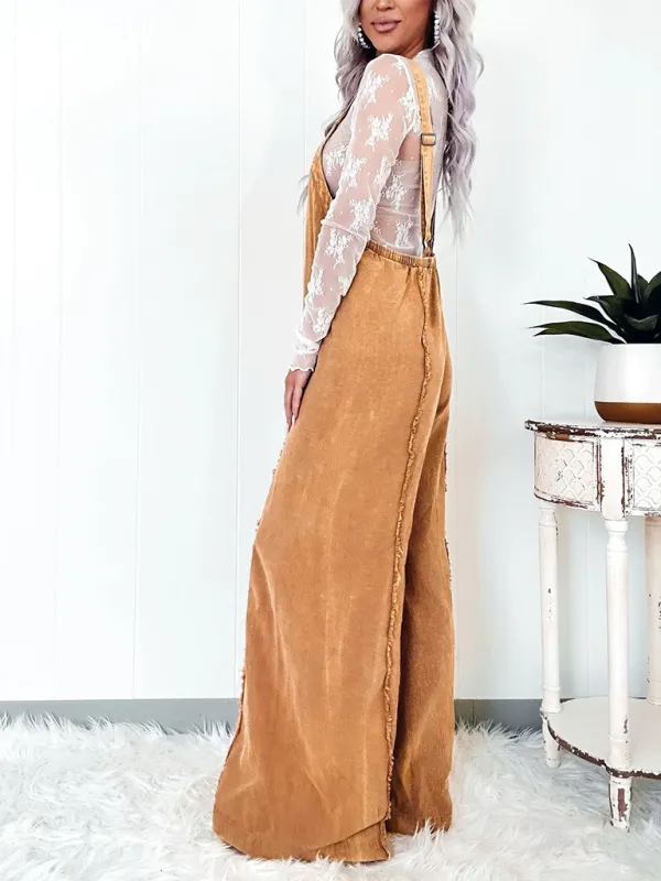 Trendy Wide-Leg Denim Playsuit Overalls for Women
