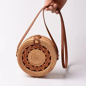 Vintage Hand-Woven Rattan Beach Bag