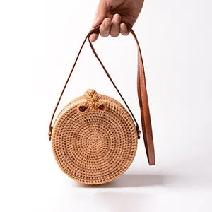 Vintage Hand-Woven Rattan Beach Bag