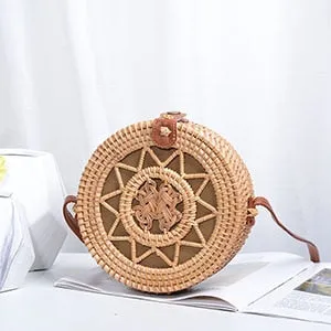 Vintage Hand-Woven Rattan Beach Bag