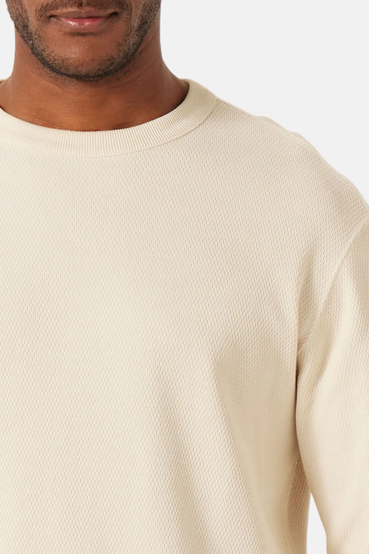 WAFFLE KNIT THERMAL CREW