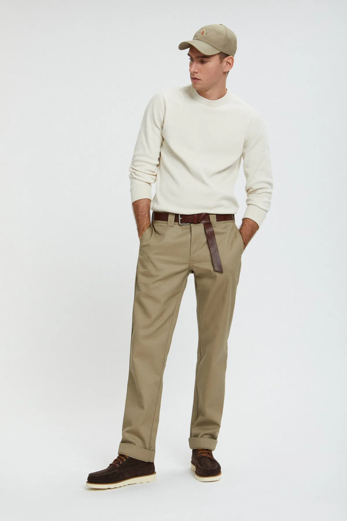 WAFFLE KNIT THERMAL CREW