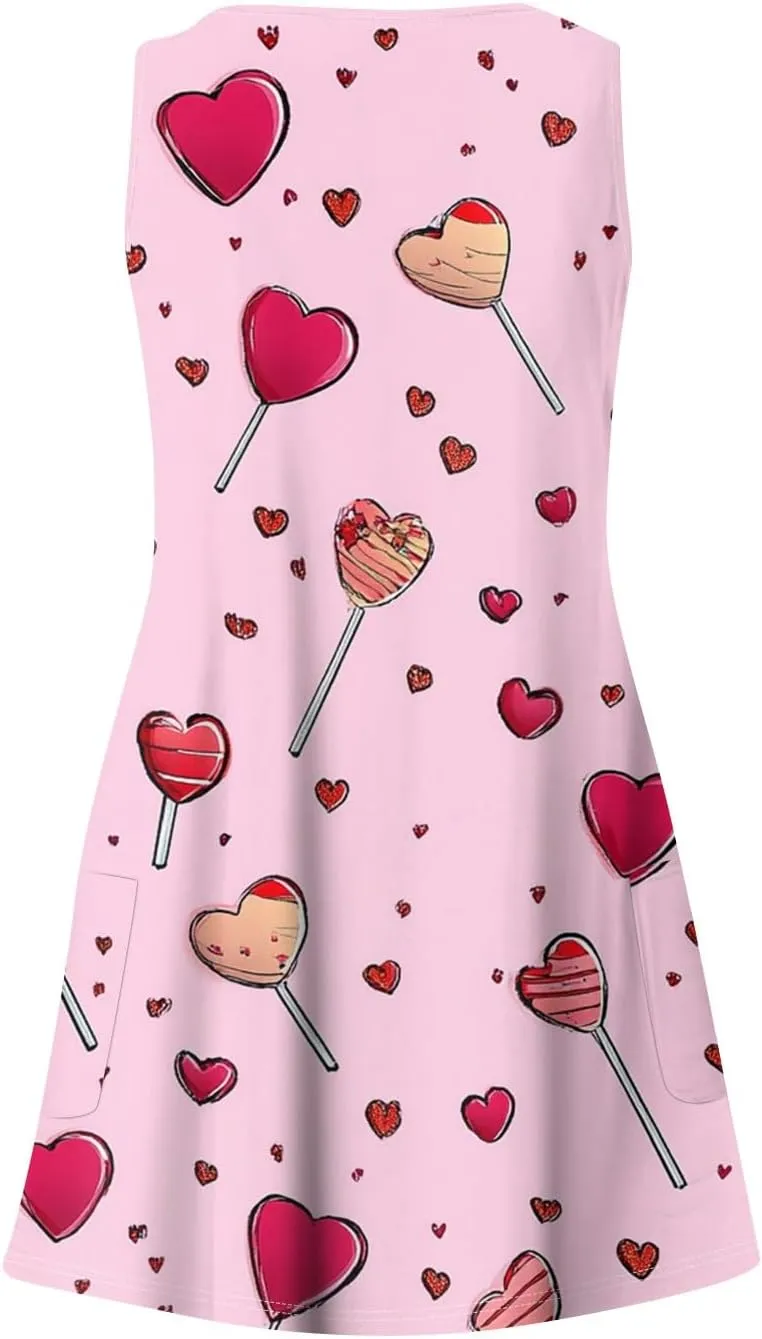 Women's Summer Dresses V Neck Casual Sundress 2025 Beach Swimsuit Coverup Vacation Sleeveless Dress with Pocket