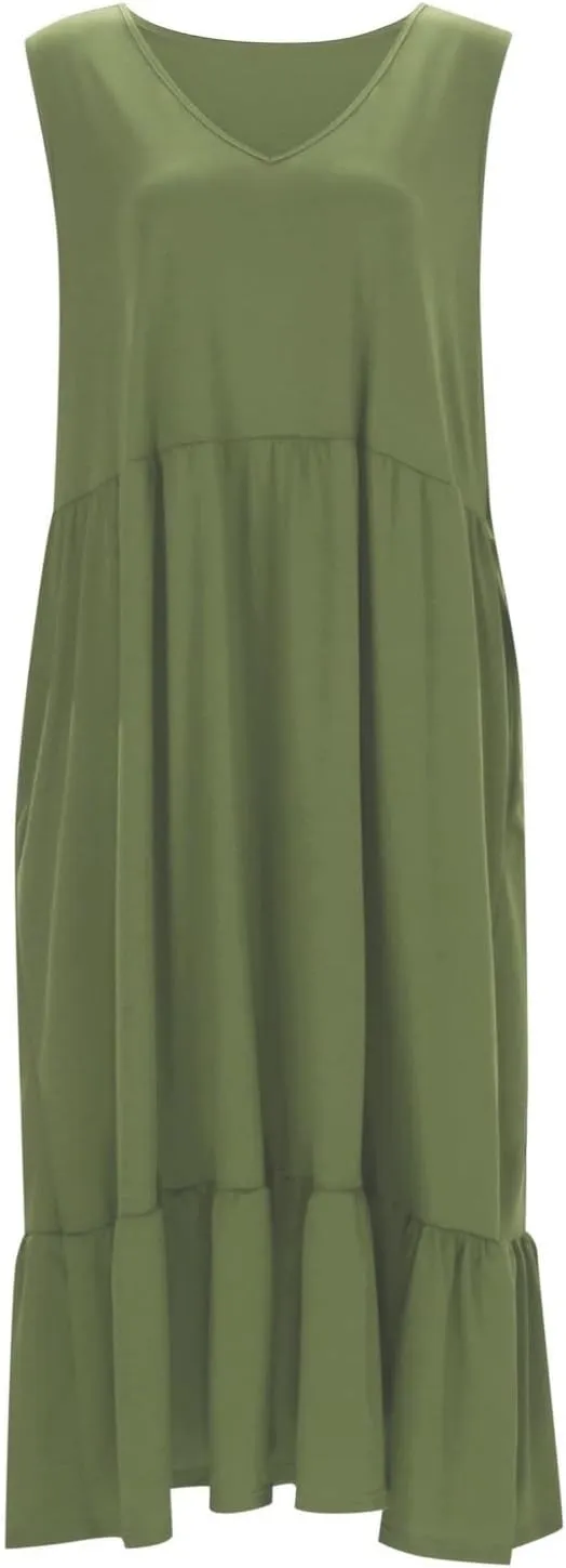 Women's Summer Maxi Casual Dresses 2024 Cold Shoulder V Neck Short Sleeve Dress