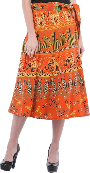Wrap-Around Sanganeri Skirt with Printed Marriage Procession