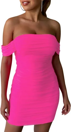 WUSENST Women's Sexy Bodycon Party Mini Dress Deep V Neck Sequin Backless Spaghetti Straps Clubwear