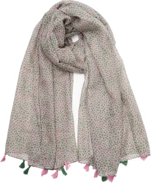 YOUR SMILE Large Boho Scarf for Women Lightweight Floral Printed Scarves Fall Winter Fashion Fringed Shawl wraps